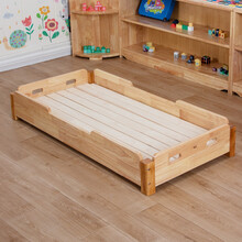 赐匠 幼儿园实木小床 单人午托午睡床托管班叠床 橡胶木方腿款（138×58×20）