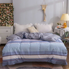 巢享家纺 纯棉被套单件斜纹印花被罩单件全棉被套单人双人 墨尔本-兰 2.0米*2.3米单被套