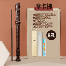 原装天鹅竖笛6孔8孔高音德式G儿童中小学生初学者入门自学练习六孔八孔笛子乐器免费刻字 摩卡棕【8孔】帆布袋+说明书+清洁棒+教材
