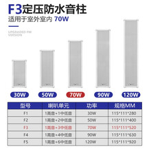 SAST先科吸顶喇叭天花吊顶音响公共广播系统壁挂同轴吊球防水户外音柱嵌入式定压商场店铺背景音乐餐厅 70W室外定压防水音柱
