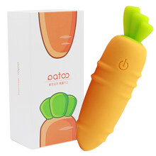 正品patoo胡萝卜震动棒女生具电动按摩舔隂器秒爱潮av振动棒成人女用欲仙性工具 9频智能震动防水静音-可APP远程无线遥控-黄色