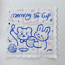 颂慕 免注水可爱清凉冰垫少女心夏季折叠冰枕学生午睡枕头水垫坐垫 白色 早茶小熊