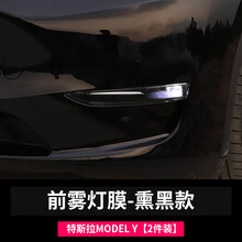 维诺亚 适用于特斯拉MODELY前雾灯改色贴膜专用熏黑日行灯透光改装饰配件 MODEL Y前雾灯改色膜【熏黑】-2片装