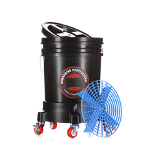 底座洗车水桶沙石过滤网大容量两桶水洗车用品 滑轮托架+黑桶+沙石隔离网+盖子