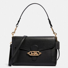 蔻驰（COACH） 奢侈品 女士中号酒神包单肩手提包黑色PVC配皮 91396 IMBLK