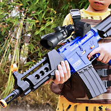 儿童玩具枪m416电动连发突击步抢可发射软弹枪吃鸡玩具男孩绝地求生玩具枪3-5-8-12 m416【护目镜+四倍镜+侧瞄】豪华版