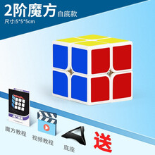 【初学者魔方】顺滑二阶三阶四五阶益智男孩女孩儿童玩具比赛专用礼盒套装初中生上课无聊解压神器金字塔魔方 二阶白底