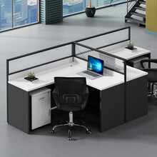 卡奈登 员工电脑桌屏风工作卡位职员桌组合办公桌T字型双人位含柜不含椅 定做YX-H260
