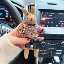 包包挂饰潮创意时尚布偶钥匙扣可爱气质兔子公仔女挂件创意 粉色