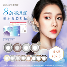 美若康硅水凝胶美瞳女月抛1片自然小直径彩色隐形眼镜 晶钻黑（夏云灰黑） 275度