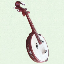 京炫（JINGXUAN)衡乐中阮红花梨贝雕中阮 红木中阮 初学硬木中阮 阮乐器 直头中阮 贝雕花草(鸟孔)