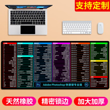 摩加 超大鼠标垫加厚办公快捷键大全护腕大号电竞游戏PS函数cad桌面键盘女生电脑垫书桌垫子定制订做 PS快捷键专业版 尺寸400*900mm厚度4mm