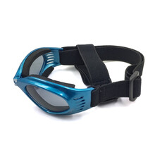 狗狗太阳墨镜宠物防风海边沙滩骑车护目镜泰迪中小型犬眼镜 蓝色 S-小型