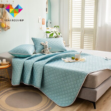 唯萨 北欧风酷赛尔凉感凉席 凉感丝乳胶席 可水洗乳胶席三件套 夏天凉而不冰空调席软席适合老人孩子 天蓝色 1.5米床