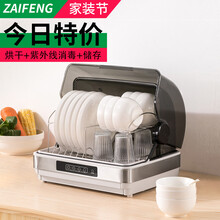 在丰家用小型迷你不锈钢碗筷烘干消毒碗柜厨房紫外线台式保洁柜 双重消毒碗柜 小型碗筷子烘干台式消毒盒 ZTD30-B黑金（烘干+紫外线）