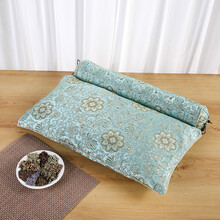 护颈椎枕决明子荞麦壳治颈椎枕修复颈椎专用糖果圆柱中药枕头枕芯 高贵绿（套装）