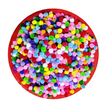 与同 混装彩色毛球 DIY儿童创意幼儿园手工金葱毛绒球大小混合饰品装饰材料 1cm毛球【约1200个】