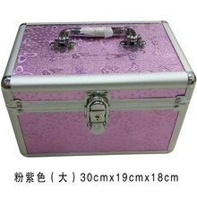 茹诗妮 铝合金足浴纹绣美甲美容化妆修脚店足疗技师上钟手提式采耳工具箱 紫色大号