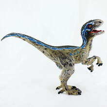 BAOHE大号恐龙玩具模型仿真动物套装霸王龙镰刀龙三角龙儿童早教认知侏罗纪世界男女孩六一儿童节日礼物 迅猛龙蓝色布鲁（嘴巴可张合、双臂可移动）