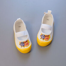 出口日本尾单西松屋儿童方口帆布鞋男女童幼儿园室内鞋软底2-8岁 DSN-20黄色鞋底 鞋号14码