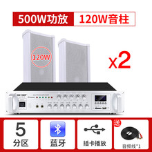 先科有源音柱防水室外无线蓝牙壁挂式音响套装公园学校幼儿户外挂墙门店铺商用音箱喇叭操场广播餐厅超市彩屏 500瓦+2条120瓦音柱