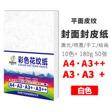 奇丁A3++皮纹纸标书装订机封面纸180g平面皮纹纸A4彩色卡纸云彩纸特A3+封皮打印纸胶装皮纹纸 平皮纹/50张/白色 A3++/460*297mm