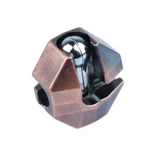 锌合金魔金puzzle魔锁鲁班锁益智玩具烧脑高难度魔球转针笼中星魔戒 卡其色