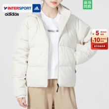 阿迪达斯（adidas）羽绒服女装 2023冬季新款运动服休闲服防风保暖宽松外套夹克上衣 HN2112/米白灯芯绒面料/偏大一码 M(165/88A)