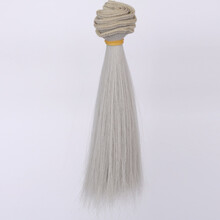新品BJD陶瓷娃娃假发SD刘海高温丝可儿ob棉花娃多色加厚发排假毛材料 1001A银灰 横长1米竖长20厘米