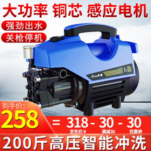 乐佳 洗车机汽车高压水枪洗车器 220V家用水泵刷车泵 洗车神器清洗机 全自动自助便携洗车水枪 实惠款-10米管+长水枪+泡沫壶+多功能接头