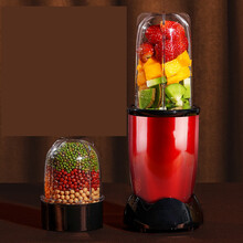 辅食机婴儿家用宝宝小型电动多功能破壁打泥蒸煮搅拌一体料理工具 破壁款双杯双刀(玫瑰红)