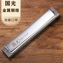 国光铜格版口琴24孔进口音簧复音高级成人专业演奏级C调初学者学生自学乐器金属铜格24孔复音C调