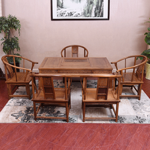 匠人塘红木家具非洲鸡翅木（学名：非洲崖豆木）茶桌椅组合实木茶桌功夫茶桌中式客厅办公室泡茶桌茶几茶台桌 160茶桌六件套(不带电热炉)