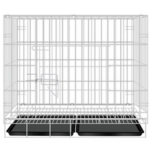 宠物码头 狗笼猫笼 小型犬中型犬幼犬狗笼子便携折叠加粗加密泰迪博美柯基笼子猫笼子兔笼鸡笼宠物笼 银色带天窗升级版(70*50*55cm)