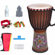 思雅晨（Saysn）非洲鼓手鼓桃花芯木手工整木掏空山羊皮丽江手鼓 英寸8 英寸9 英寸10 英寸12 男女通用款彩绘12寸（适合所有人群）