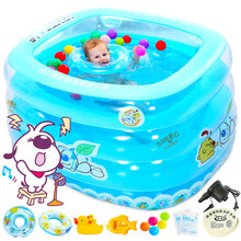诺澳  婴儿游泳池家用 加厚保温家庭幼儿童充气戏水池海洋球池游泳桶 宝宝洗澡桶浴盆 120cm哈米兔款+电动泵豪华套餐
