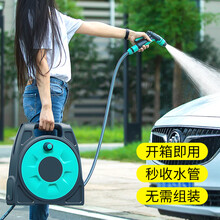 洗车神器高压水枪套装软管水管收纳架冲水泵冲洗地面浇花家用工具wj XL4蓝水管车16米套装