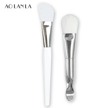 AOLANLA 面膜刷硅胶涂面膜刷子泥膜涂抹式清洁面膜棒调膜刷化妆刷美妆工具 白色刀型+舌型刷套装