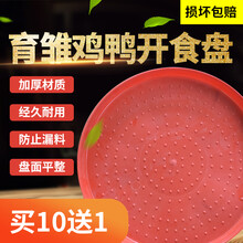 VAKADA 加厚鸡食槽雏鸡饲料盘鸡饲料桶盘圆食盘鸡用开食盘小鸡开食盘 开食盘40cm(买10送1)