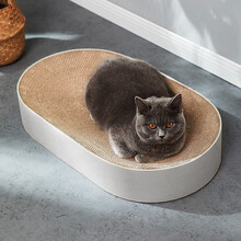 汤琪趟抓猫抓板大号猫咪磨爪板多功能猫窝耐磨瓦楞纸不掉屑猫用品玩具 天云灰 XL 20斤内