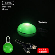 宠物LED宠物挂饰挂牌吊牌 泰迪狗狗夜光吊坠 荧光饰品 绿色吊坠--充电款 S-小型