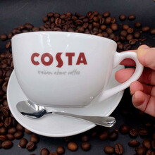 costa咖啡杯 意大利欧式咖啡杯子陶瓷拿铁套装costa早餐杯 创意时尚可定制logo XB300+碟+精品勺