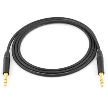 莫伽米2549大三芯6.35mm立体声调音台对录连接音箱平衡线 黑色 1米