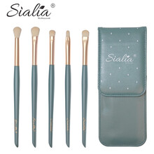 SIALIA 化妆刷软毛眼影刷套装便携学生初学者鼻影腮红高光刷子套刷全套眼部美妆工具 绿野仙踪【5支装+收纳包】