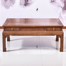 匠人塘红木家具非洲鸡翅木（学名：非洲崖豆木）大茶几实木 茶几客厅 功夫茶几桌子带抽屉茶几多功能茶几 C款：长130*款90*高58cm