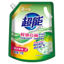超能洗衣液 1kgx2袋 4斤 植萃低泡洗衣液鲜艳亮丽整箱装 天然椰油 温和不刺激 超能薰衣草1kgx1袋