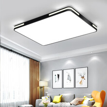 朗科达 客厅灯具led吸顶灯简约现代大气家用长方形卧室灯温馨浪漫房间灯 60X40CM 36W 三色变光(适用13-15平 黑色边框 5CM厚度