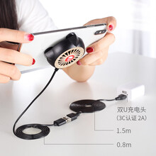 手机散热器发烫发热降温神器半导体制冷器无线便携式静音iPhone冰封背夹华为小米吃鸡游戏风冷液冷水冷 【插线款～黑金吸盘式套装】静音大风+1.5m延长线