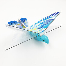 电动扑翼鸟充电飞鸟会飞和平鸽儿童玩具遥控飞行器仿真小鸟仿生鸟 升级版  蓝色 塑料机身 收藏送电池 标配