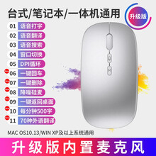 前行者AI人工智能语音鼠标无线办公可充电式声控打字笔记本电脑办公输入搜索翻译科大讯飞技术说话识别 皓月白【有麦克风-声控打字-可充电】笔记本台式通用